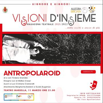 Antropolaroid, spettacolo teatrale di e con Tindaro Granata