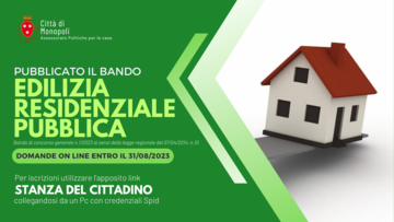  Edilizia Residenziale Pubblica: pubblicato il bando