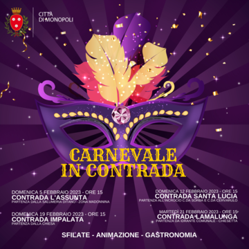 "Carnevale in contrada", sfilate, animazione e gastronomia