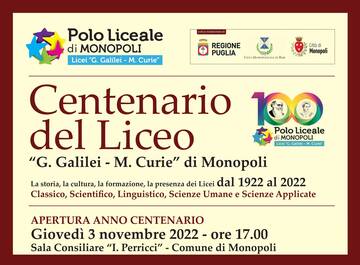 Cento anni di storia per il Polo Liceale “Galilei-Curie” di Monopoli