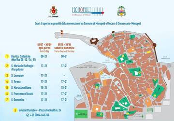 Le principali chiese aperte a fini turistico-culturali