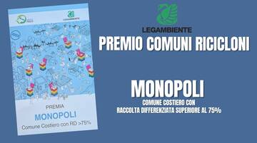 A Monopoli il Premio Comune Costiero Riciclone 2023