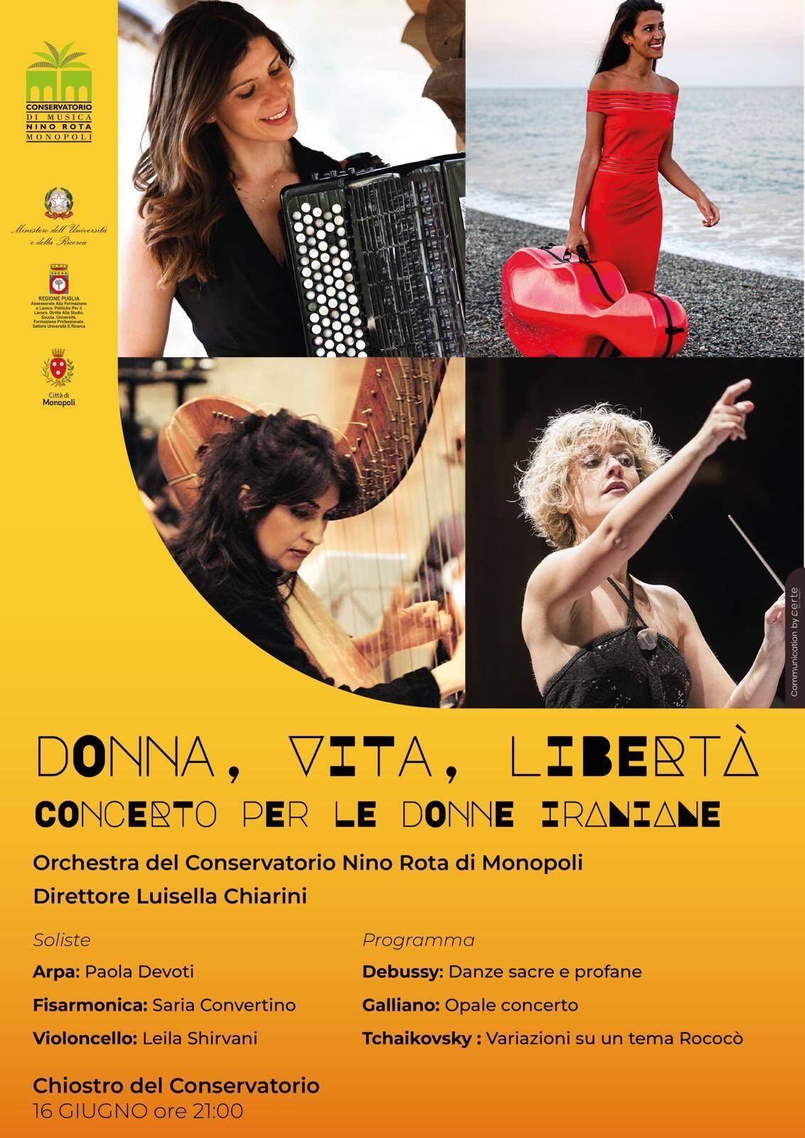 Immagine: Concerto Donna vita libertà_Conservatorio
