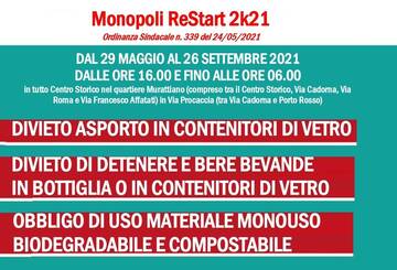 Stop all’asporto di bevande in bottiglia e in vetro dalle ore 16