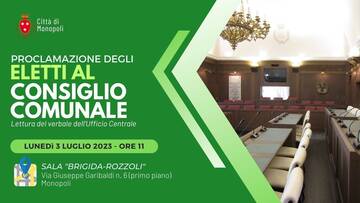 Proclamazione dei Consiglieri Comunali eletti
