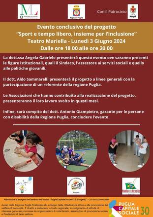 "Sport e tempo libero, insieme per l'inclusione"