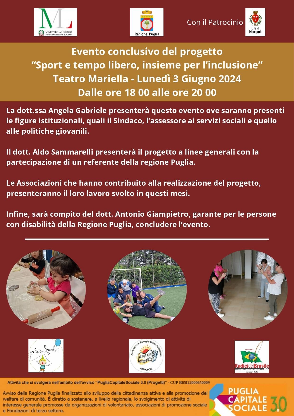 Immagine: Evento conclusivo del progetto “Sport e tempo libero, insieme per l’inclusione” Teatro Mariella - Lunedì 3 Giugno 2024 (1)_page-0001