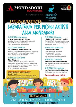 Laboratorio per piccoli artisti alla libreria Mondadori