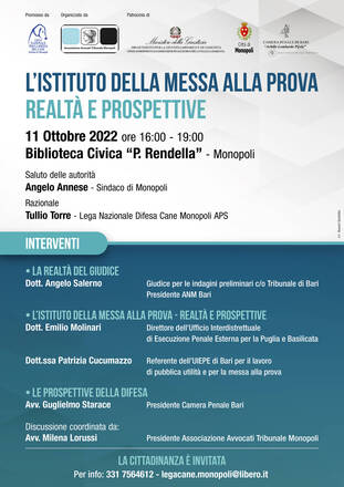 Convegno "L'istituto della messa alla prova, realtà e prospettive"