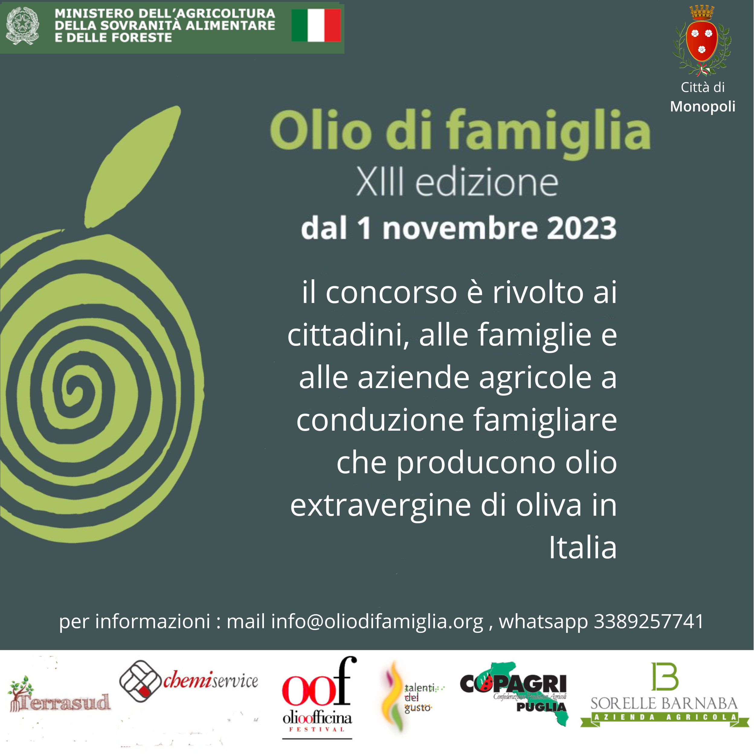 Immagine: manifesto Olio di famiglia 2023
