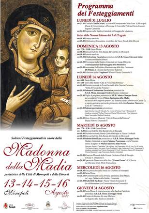 Solenni festeggiamenti in onore della Madonna della Madia