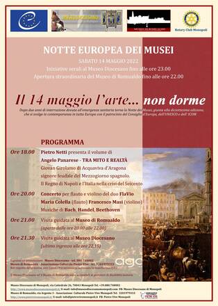 Notte Europei dei Musei, il 14 maggio...l'arte non dorme