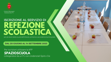 Refezione scolastica: iscrizioni dal 20 giugno 2023