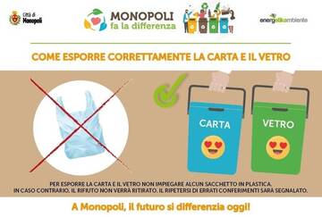 Rifiuti: conferimento di vetro e carta senza sacchetto