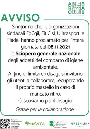 Sciopero nazionale degli addetti al comparto igiene ambientale