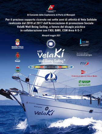 Una targa per il supporto di attività di vela solidale a favore del disagio psichico 